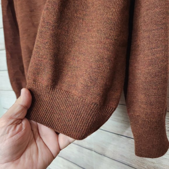 Viyella V-Neck Merino Wool Sweater Long Sleeve Brown Men's Size XXL - Picture 5 of 14